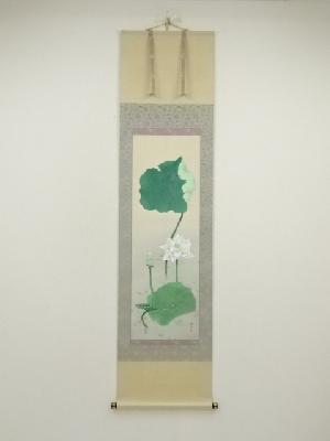 井上清治筆　聖蓮華図　肉筆紙本掛軸（共箱・二重箱）